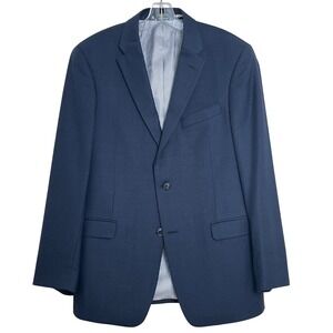 Tommy Hilfiger Mens Blazer 40R Blue Worsted Wool Two Button Sport Coat Jacket